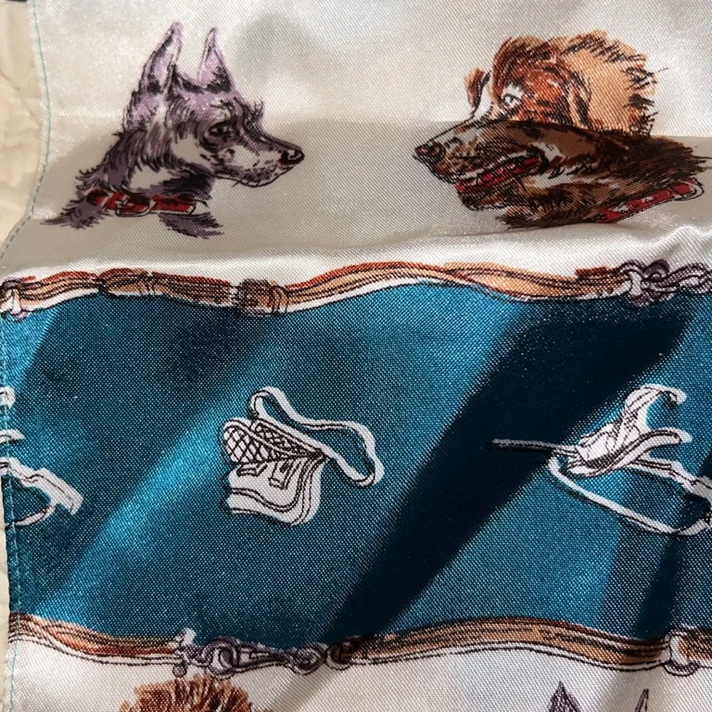 Vintage dog oblong scarf 32” x 8.5”